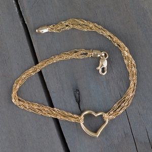 10k Gold Heart Bracelet